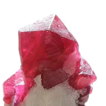 Natural untreated ruby crystal in classic pigeon's-blood red